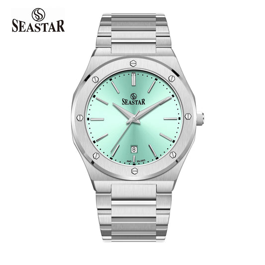Seastar SS-2503M Luxury Octagonal Bezel Stainless Steel Men's Watch