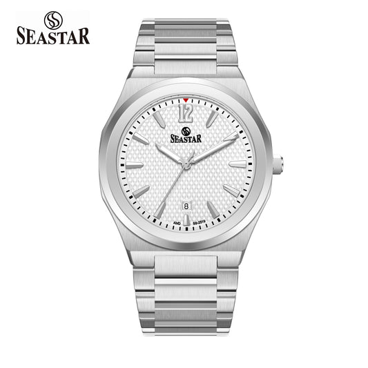 Seastar SS-2519M Textured Dial Stainless Steel Men's Watch