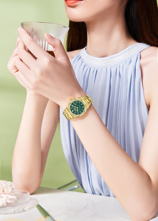Seastar 9898 Stone Dial Stainless Steel Women's Watch