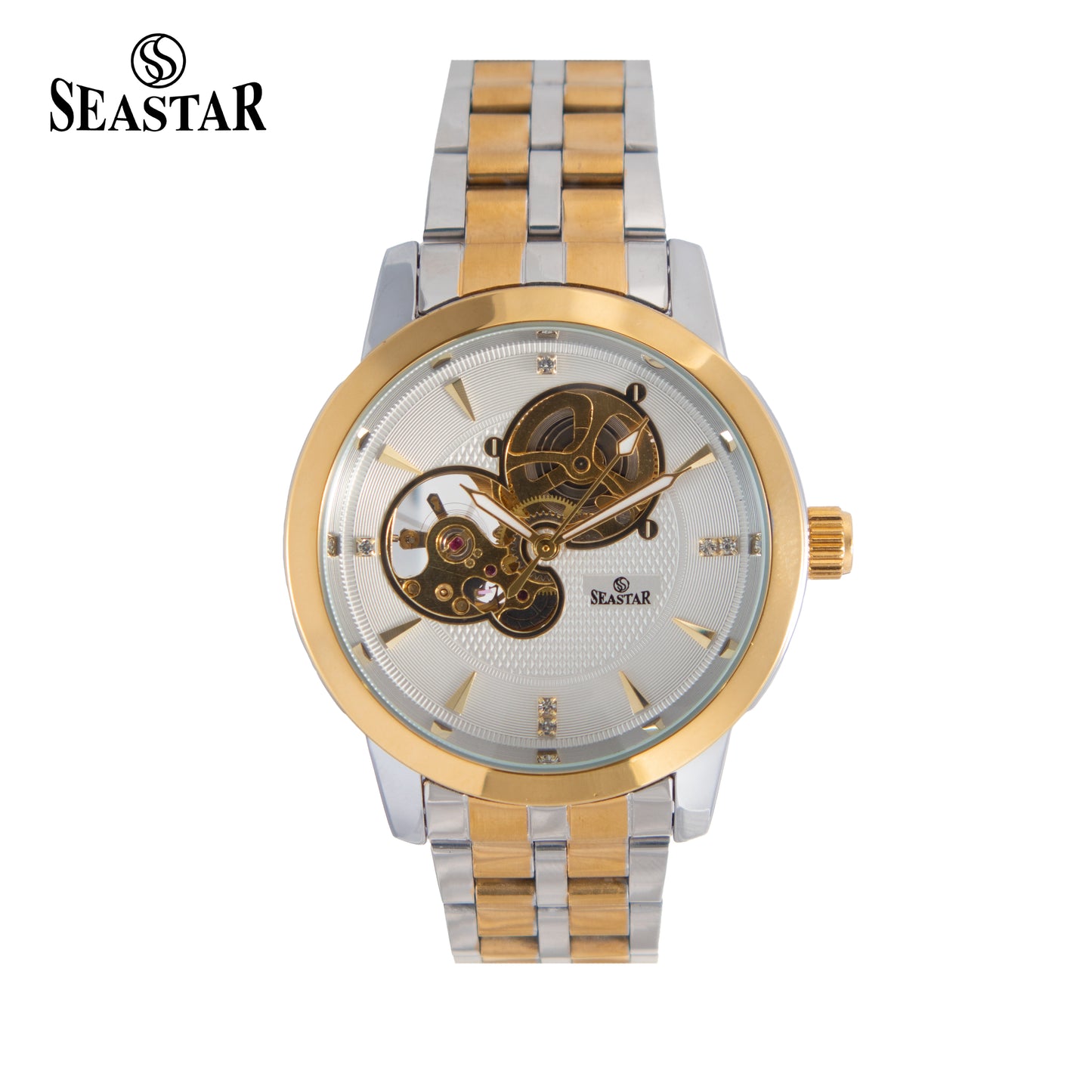 SEASTAR 8082 Automatic Skeleton Stainless Steel Chain Luxury Mechanical Men's Watch