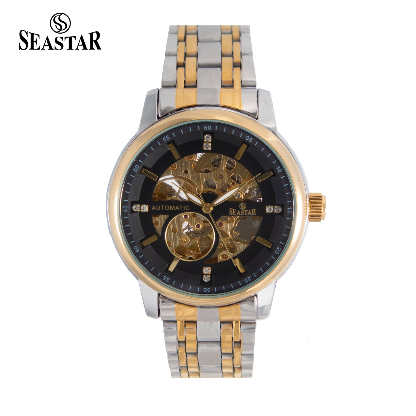 SEASTAR 8777 Automatic Skeleton Stainless Steel Chain Men's Luxury Watch
