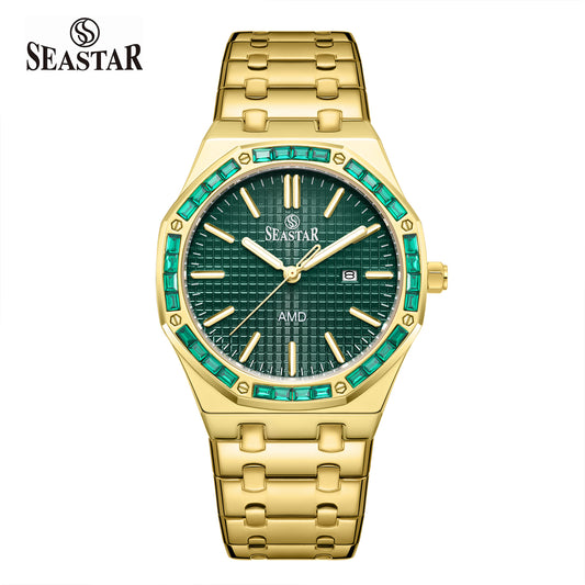 SEASTAR 2464M Men's Stainless Steel Golden Watch