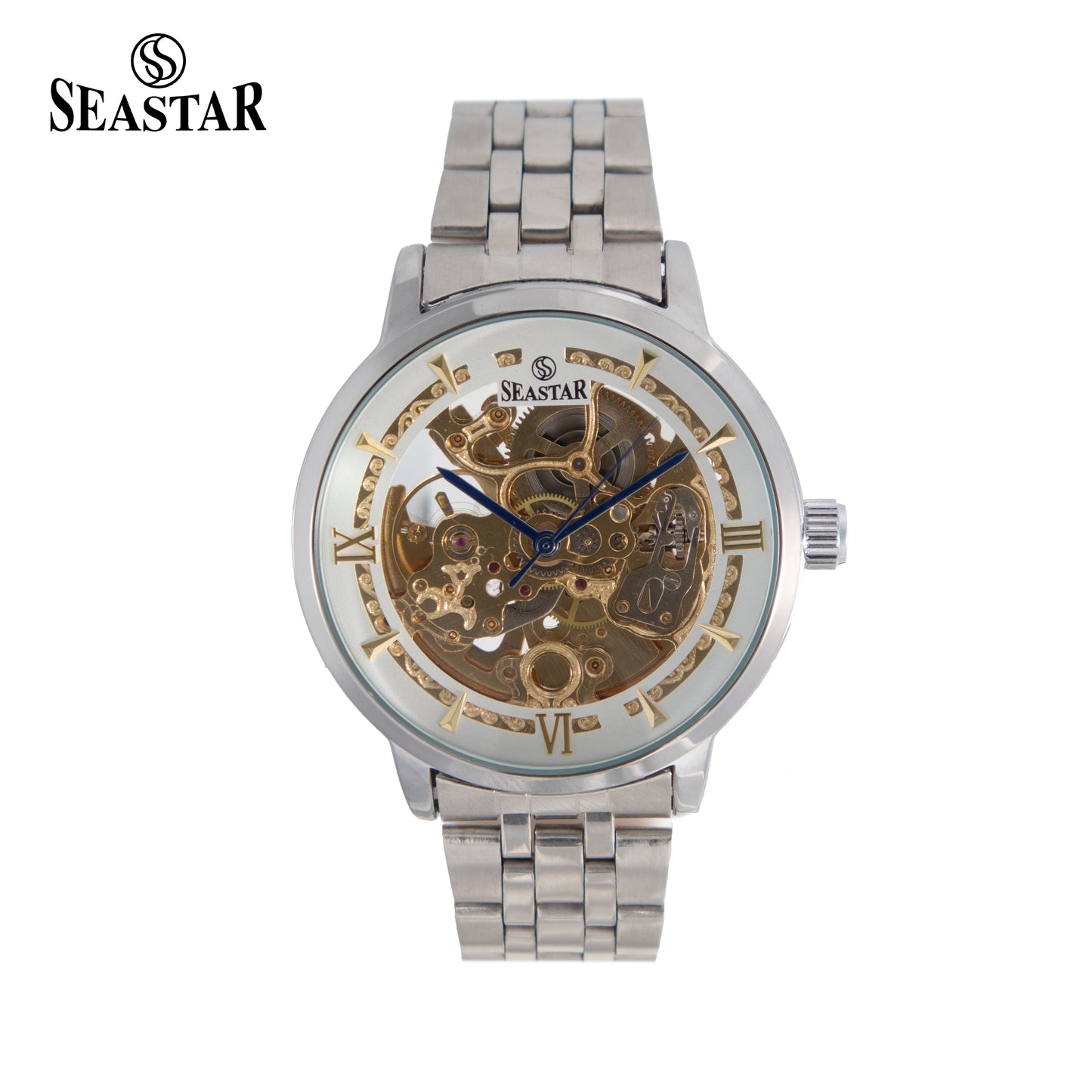 SEASTAR 8222 Automatic Skeleton Design Stainless Steel Chain Men's Watch