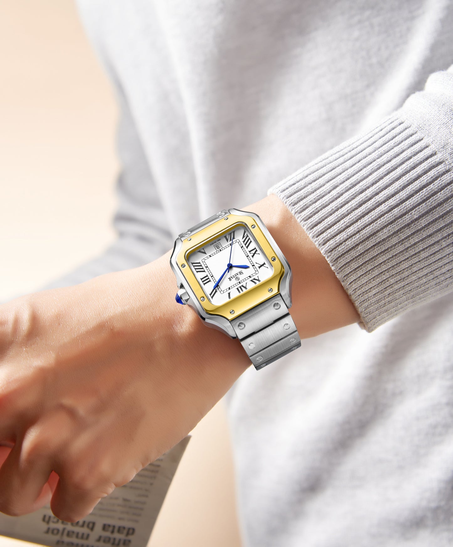 Seastar SS-2514M Japan Movement, Stainless Steel Chain Men's Watch