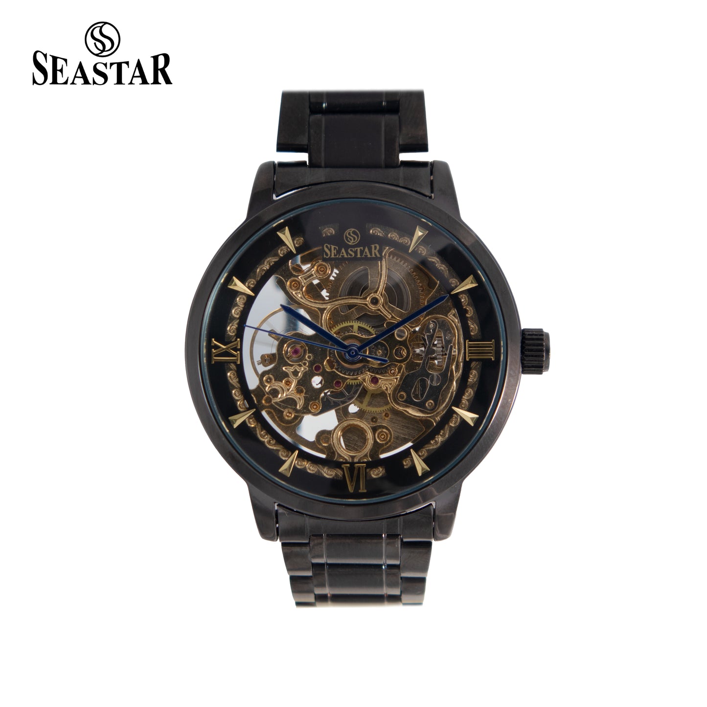 SEASTAR 8222 Automatic Skeleton Design Stainless Steel Chain Men's Watch