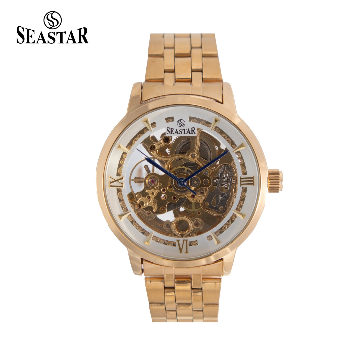 SEASTAR 8222 Automatic Skeleton Design Stainless Steel Chain Men's Watch
