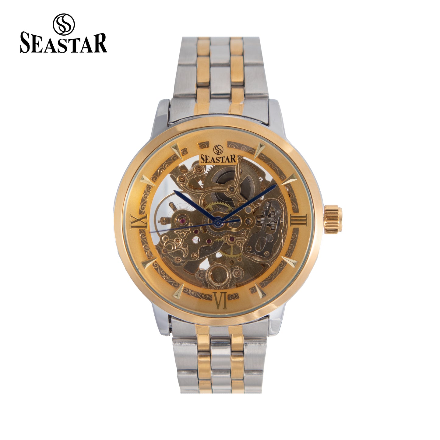 SEASTAR 8222 Automatic Skeleton Design Stainless Steel Chain Men's Watch