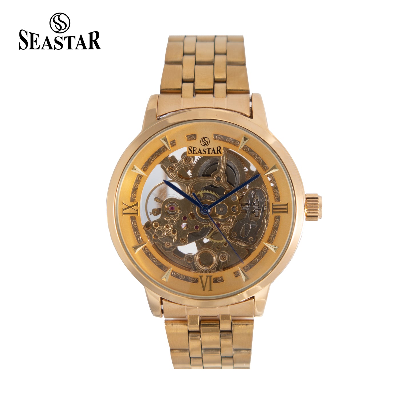 SEASTAR 8222 Automatic Skeleton Design Stainless Steel Chain Men's Watch
