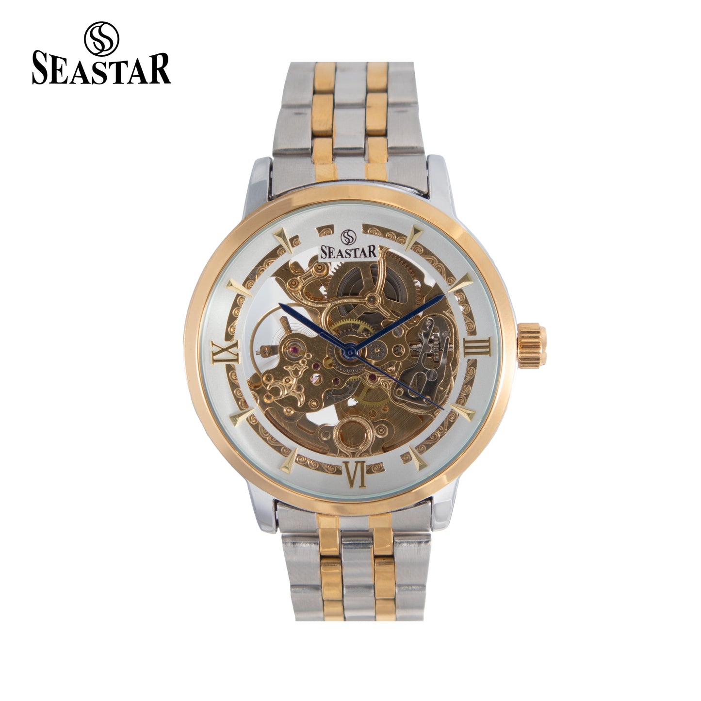SEASTAR 8222 Automatic Skeleton Design Stainless Steel Chain Men's Watch