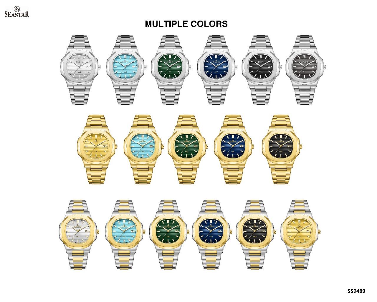 SEASTAR SS-9489 Men's Silver Stainless Steel Luxury Watch