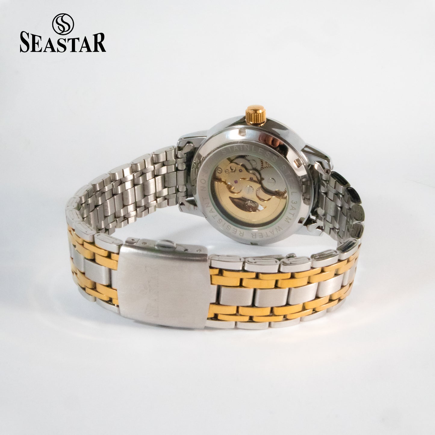 SEASTAR 8777 Automatic Skeleton Stainless Steel Chain Men's Luxury Watch