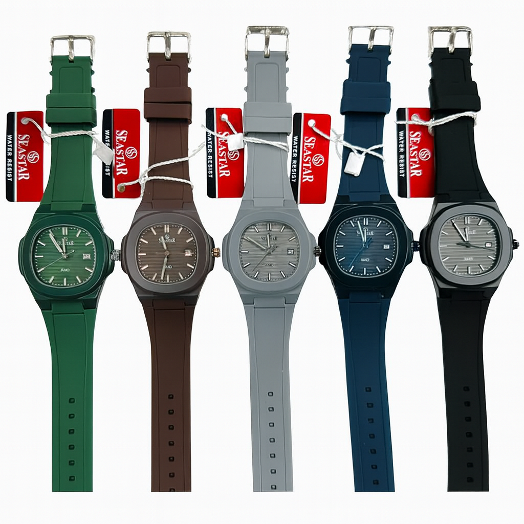 SEASTAR SS-2443M Men's Silicone Strap Analog Watch