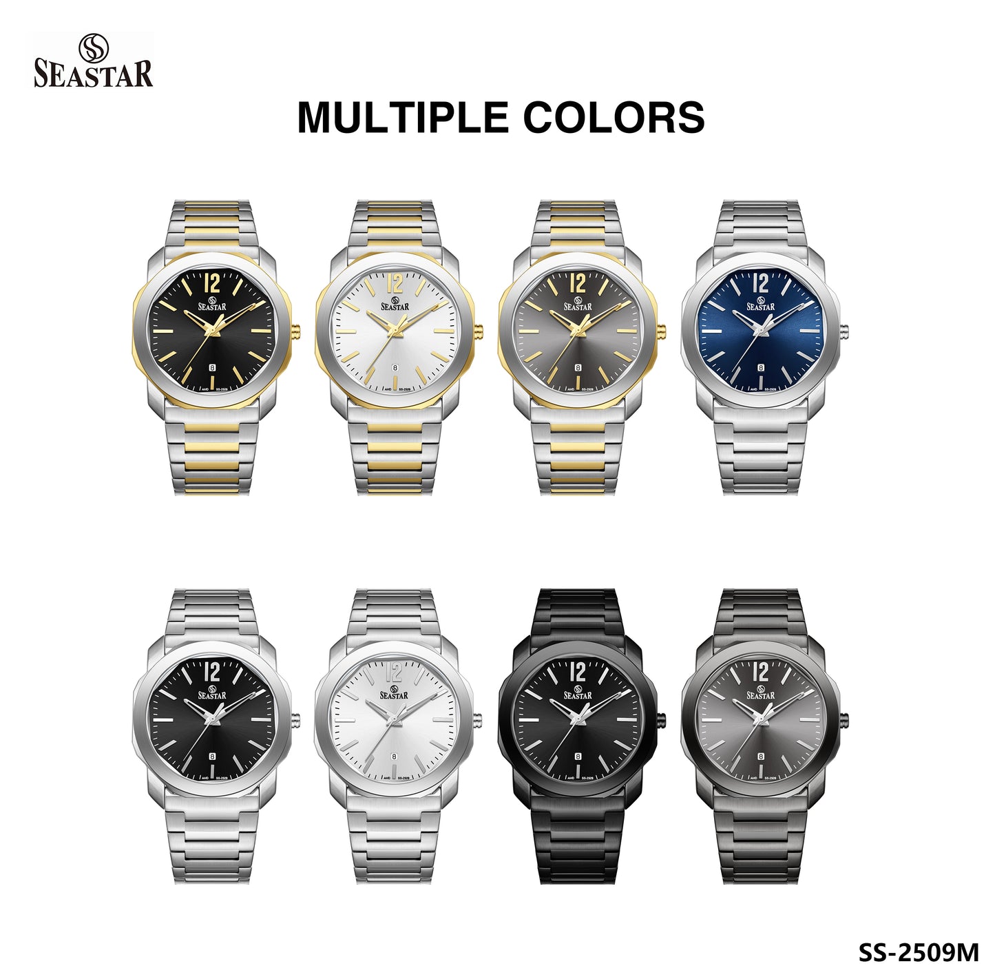 Seastar SS-2509M Stainless Steel Men's Luxury Watch