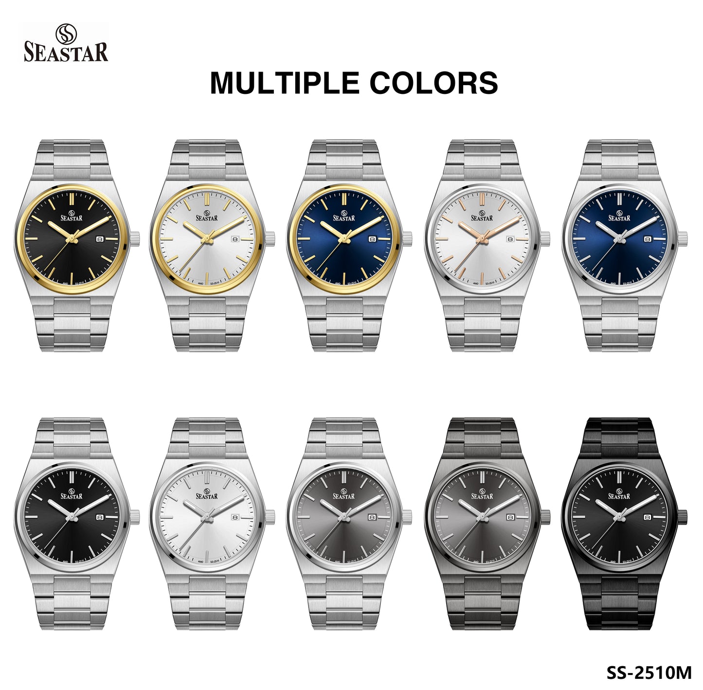 Seastar SS-2510M Minimalist Executive Stainless Steel Men's Luxury Watch
