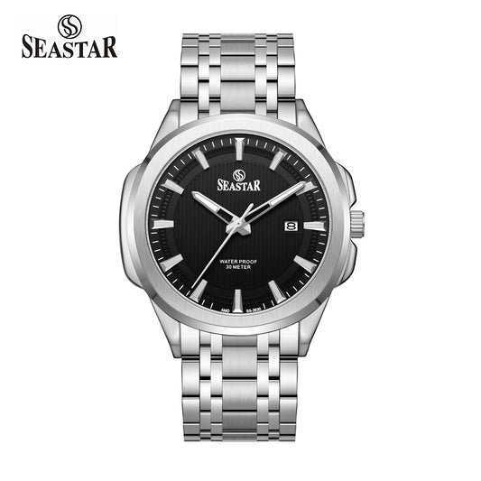 SS-2632M Men's Steel Textured Sunray Dial & Premium Chain