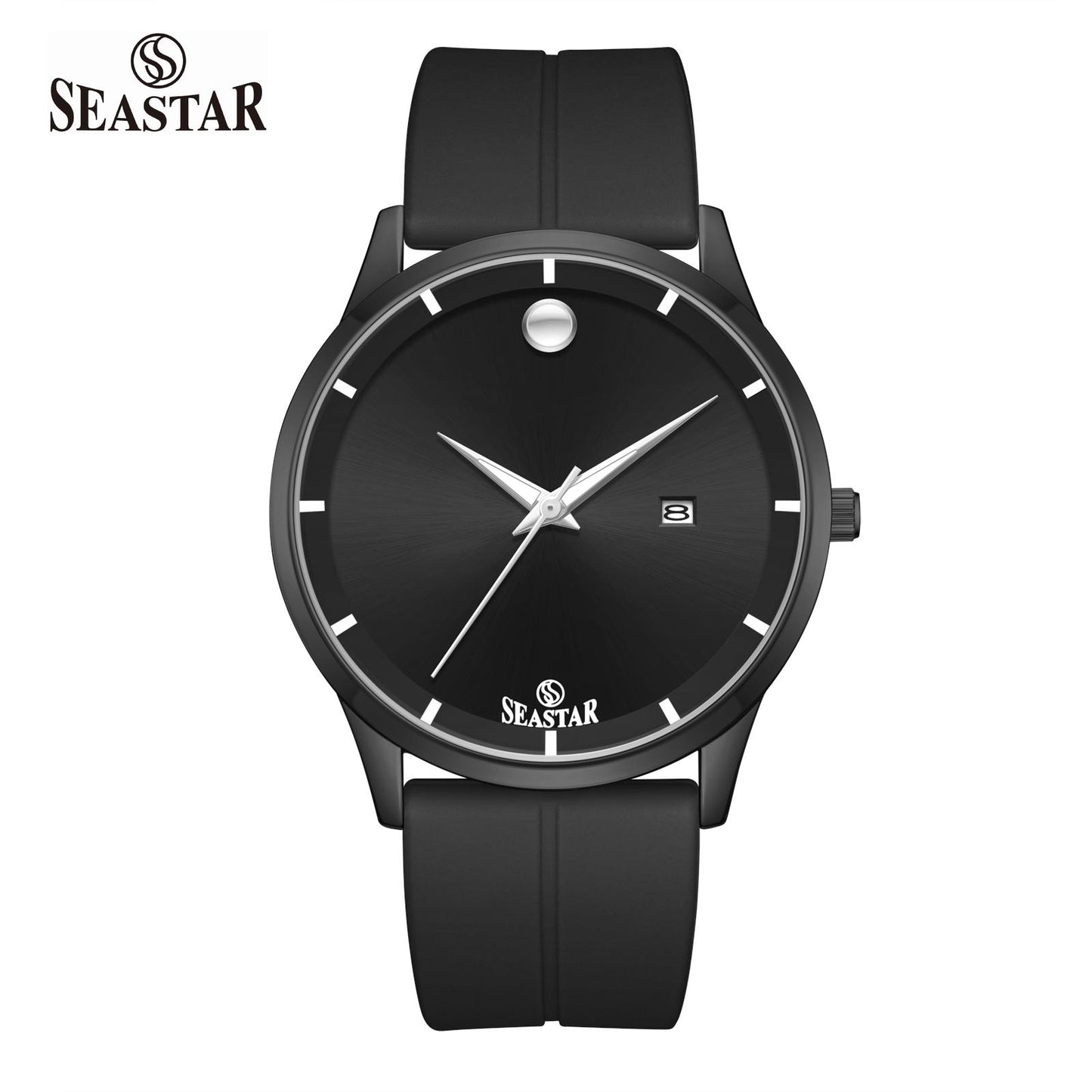 SEASTAR SS-2460M Men’s Watch with Gold Bezel Silicone Strap