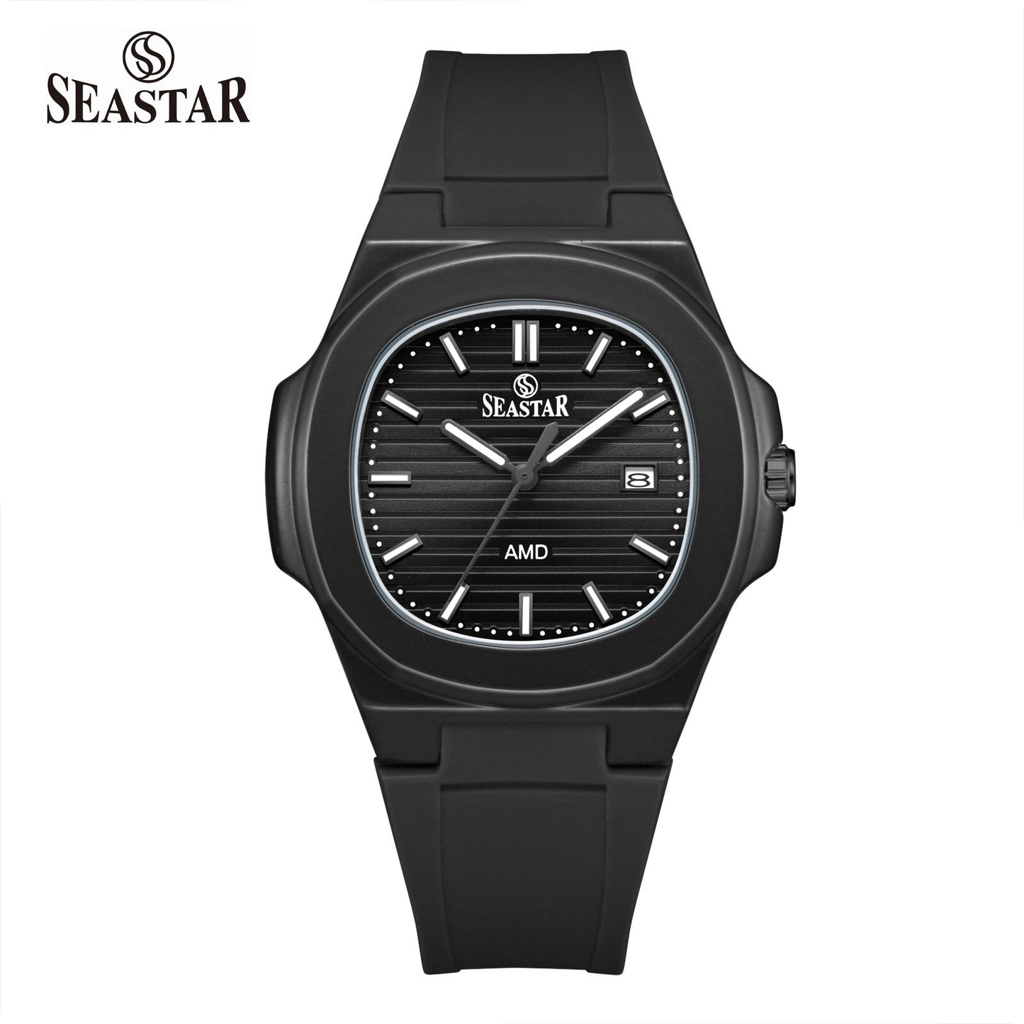 SEASTAR SS-2443M Men's Silicone Strap Analog Watch