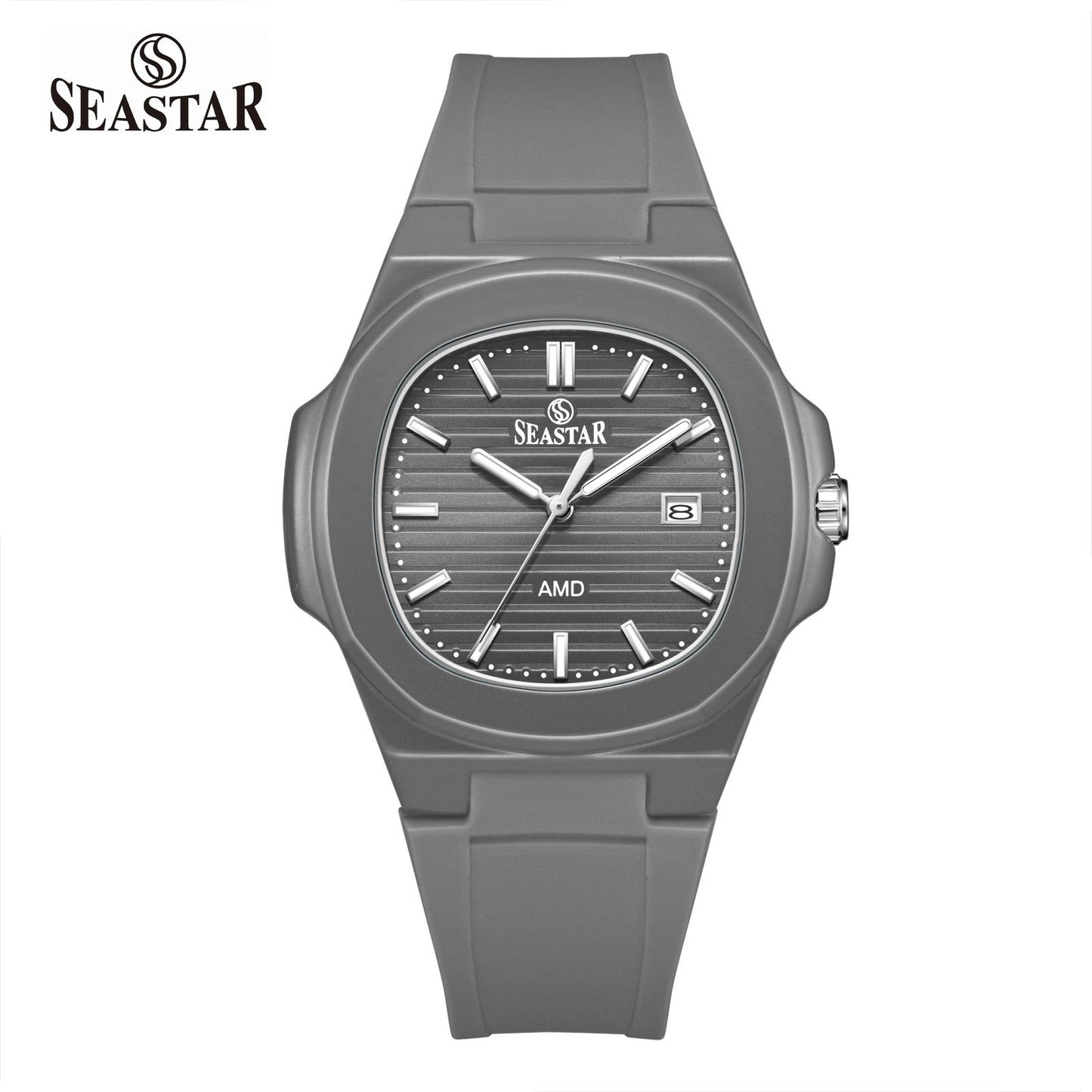 SEASTAR SS-2443M Men's Silicone Strap Analog Watch