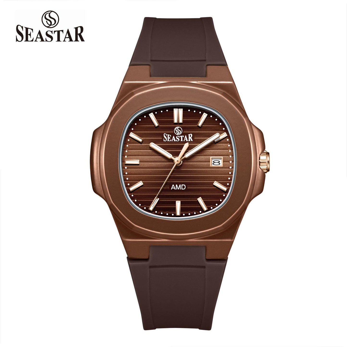 SEASTAR SS-2443M Men's Silicone Strap Analog Watch