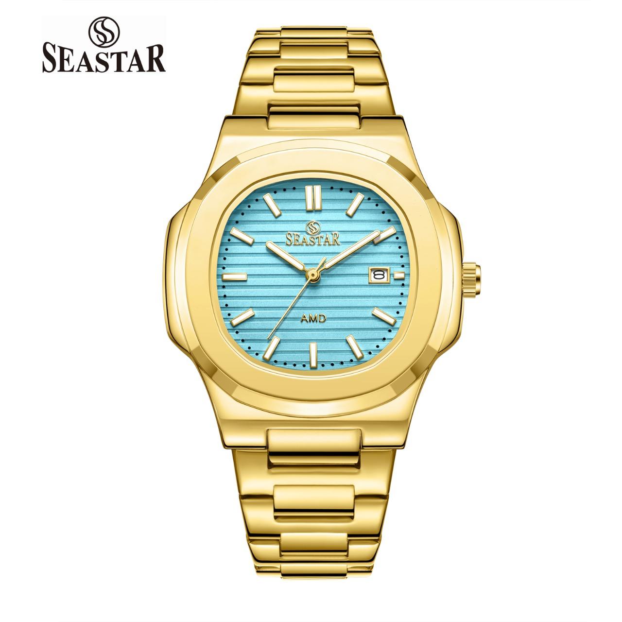 SEASTAR SS-9489 Men's Gold Stainless Steel Luxury Watch