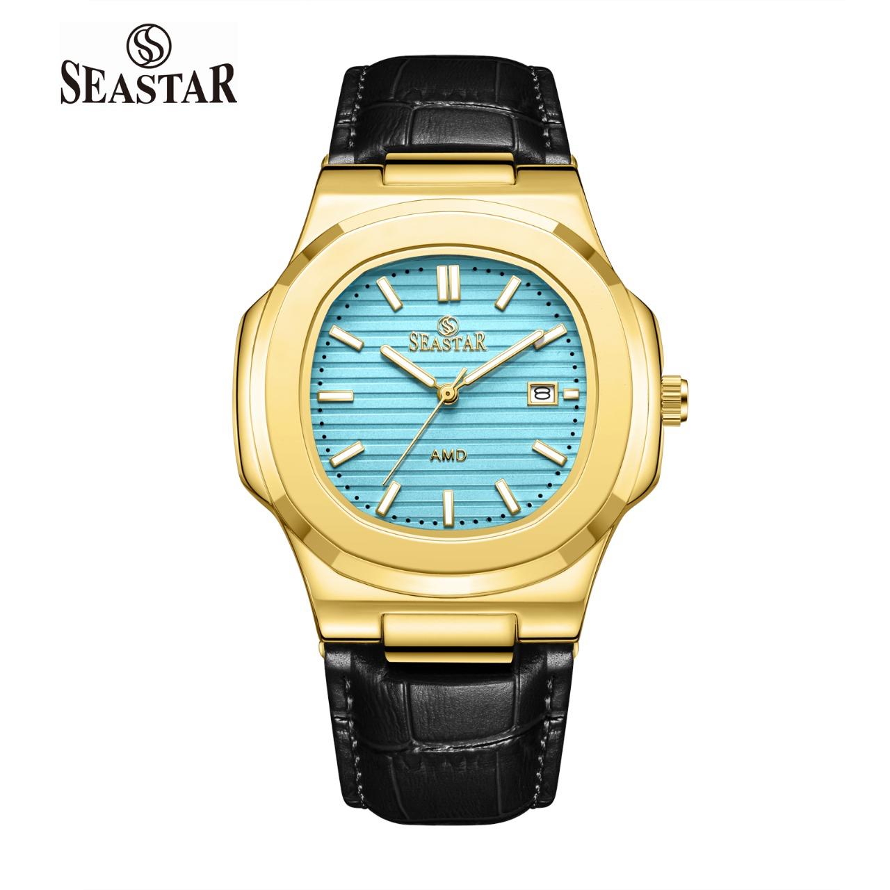 Seastar SS-9489 Men's Leather Strap Analog Watch