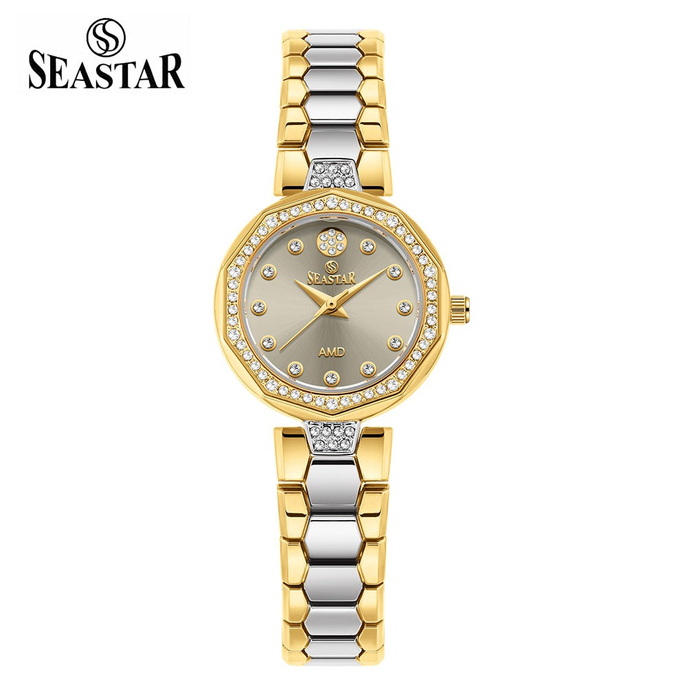Seastar SS-2427L – Elegant Women's Bracelet Watch with Crystal Accents