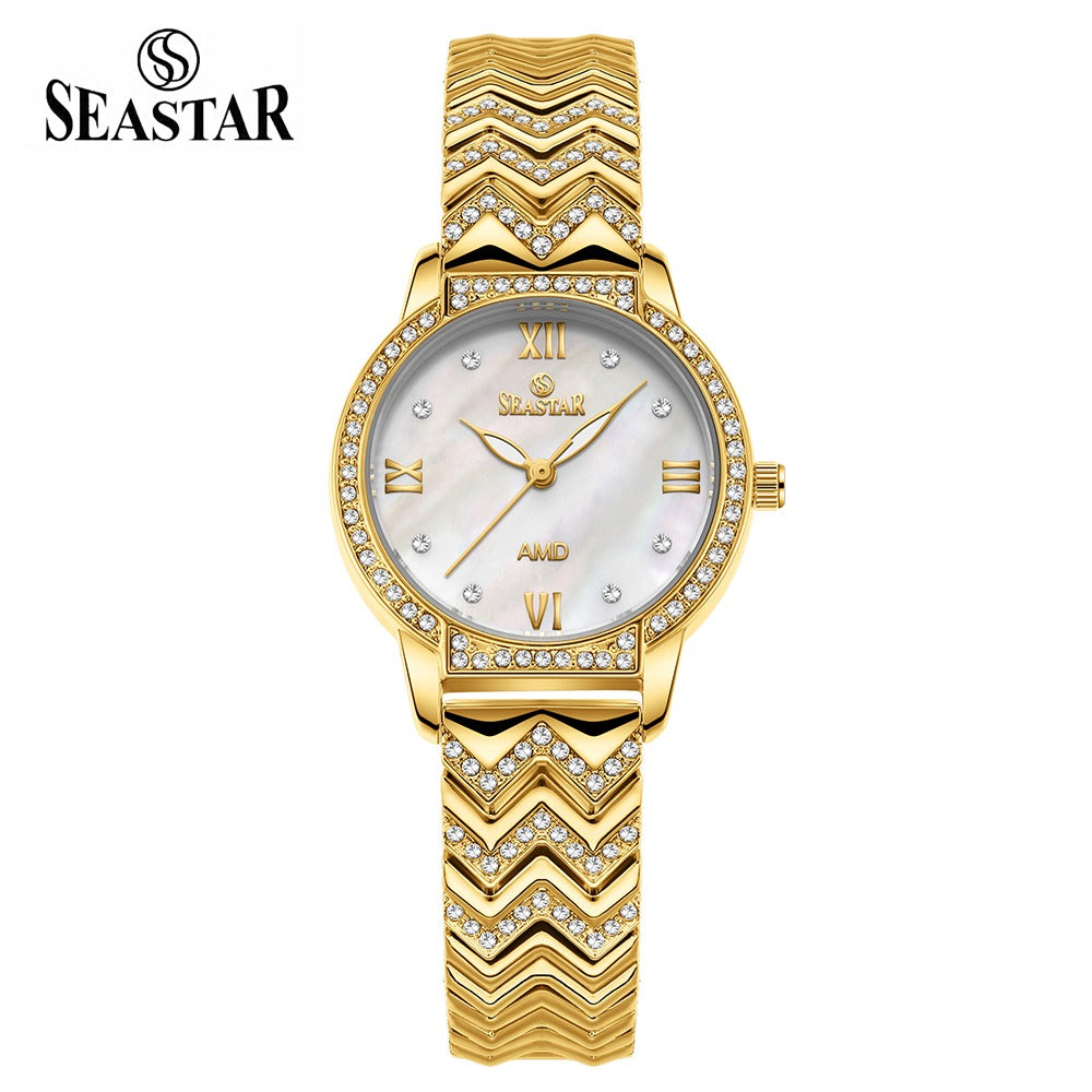 Seastar SS-2428L Zigzag Crystal Women’s Fancy Watch