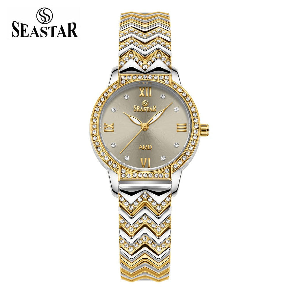 Seastar SS-2428L Zigzag Crystal Women’s Fancy Watch