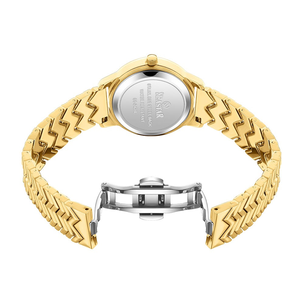Seastar SS-2428L Zigzag Crystal Women’s Fancy Watch
