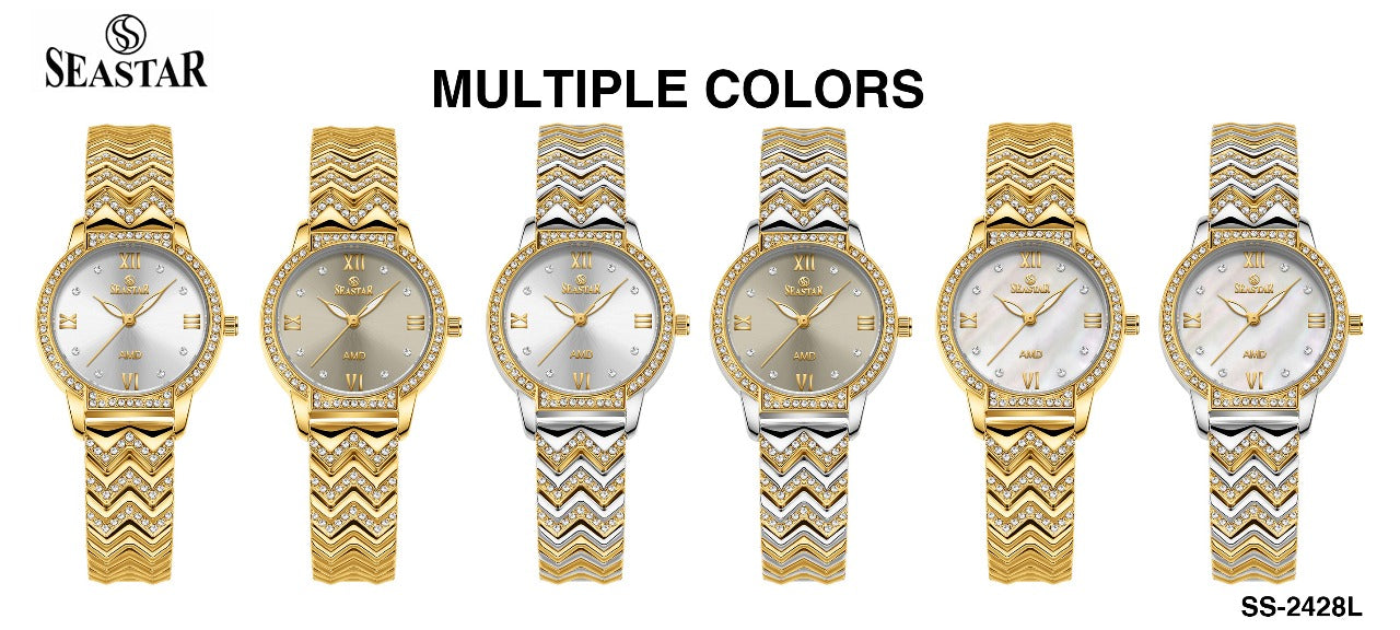 Seastar SS-2428L Zigzag Crystal Women’s Fancy Watch