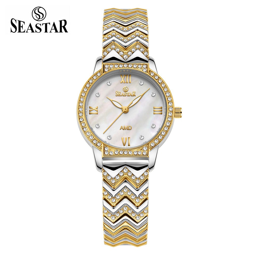 Seastar SS-2428L Zigzag Crystal Women’s Fancy Watch