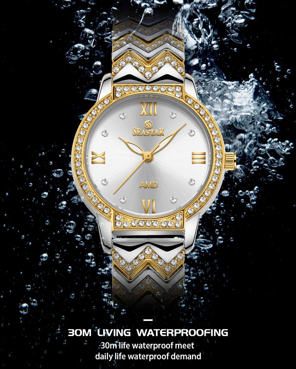 Seastar SS-2428L Zigzag Crystal Women’s Fancy Watch