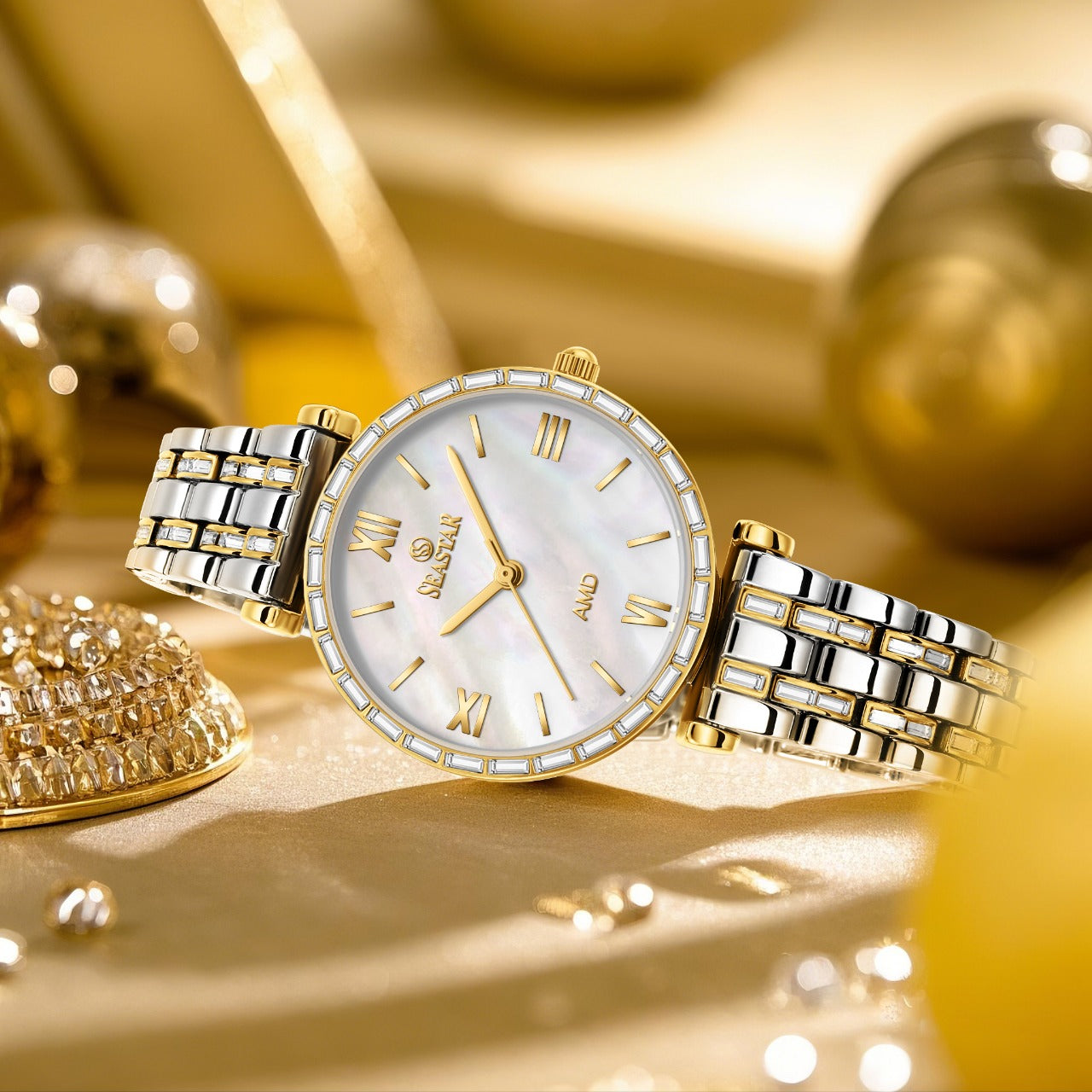 Seastar SS-2430L – Elegant Crystal Women’s Analog Watch