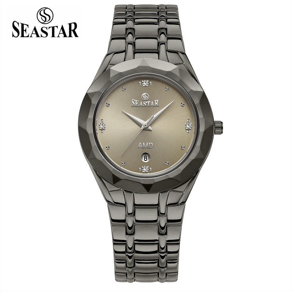 Seastar SS-2404M Men’s Two Tone Crystal Stainless Steel Watch