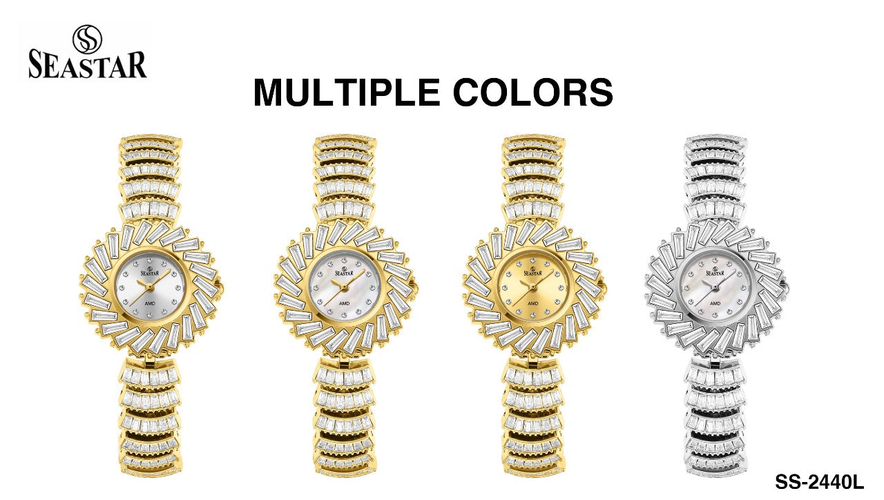Seastar SS-2440L Women’s Luxury Crystal Flower Dial Watch