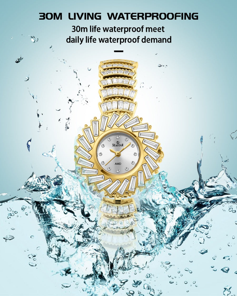 Seastar SS-2440L Women’s Luxury Crystal Flower Dial Watch