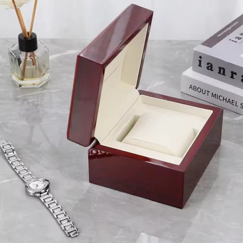 Luxury Wooden Single Watch Storage Box – Glossy Finish