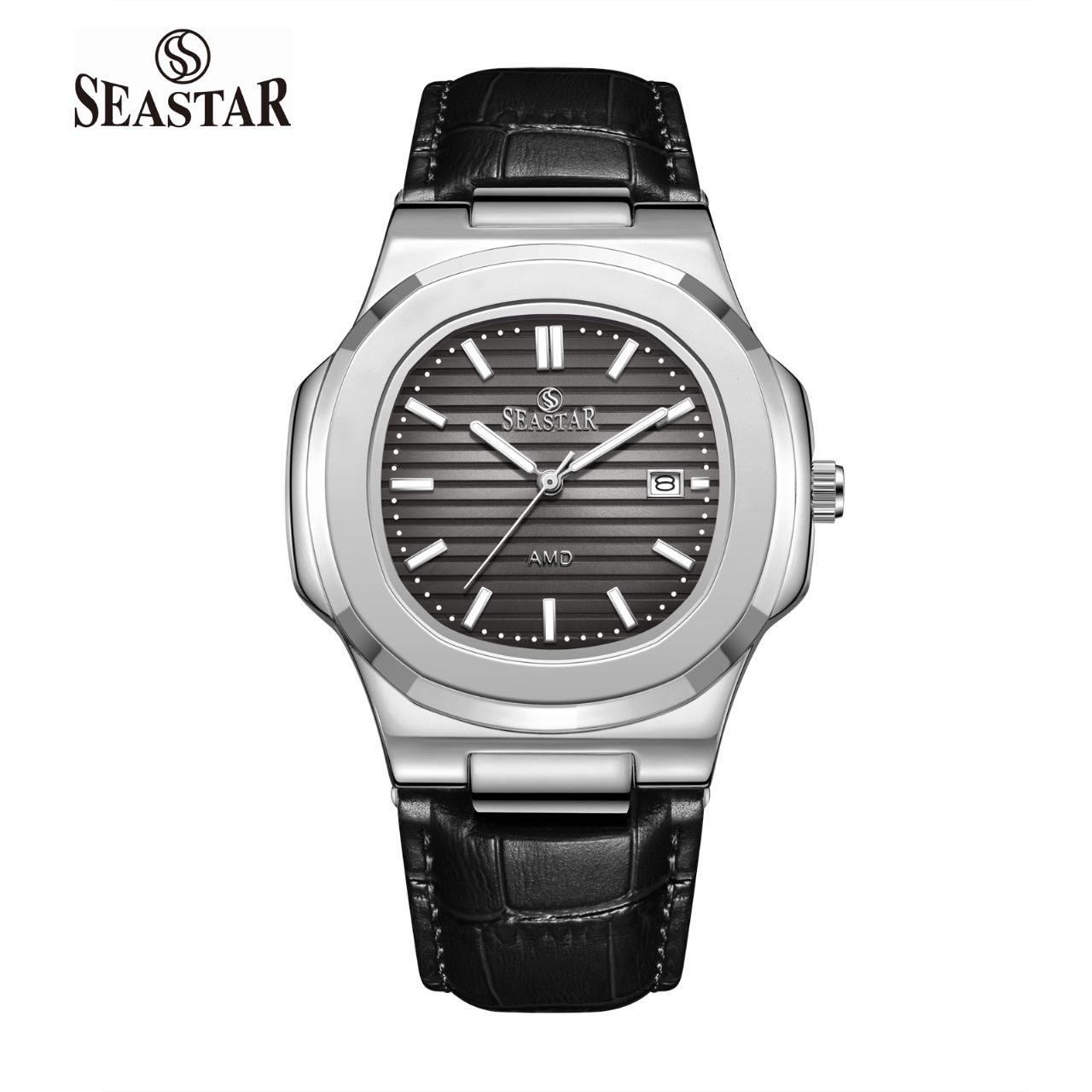 Seastar SS-9489 Men's Leather Strap Analog Watch