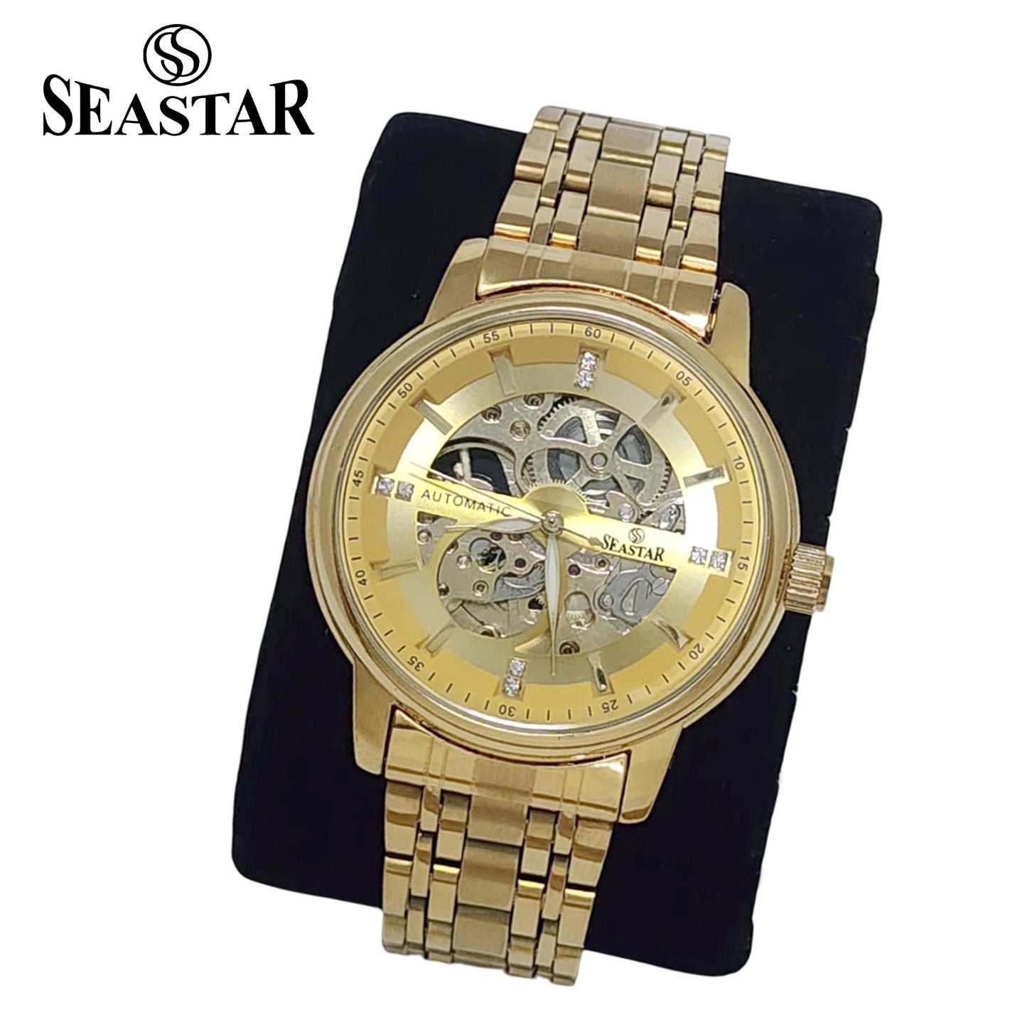 SEASTAR 8777 Automatic Skeleton Stainless Steel Chain Men's Luxury Watch