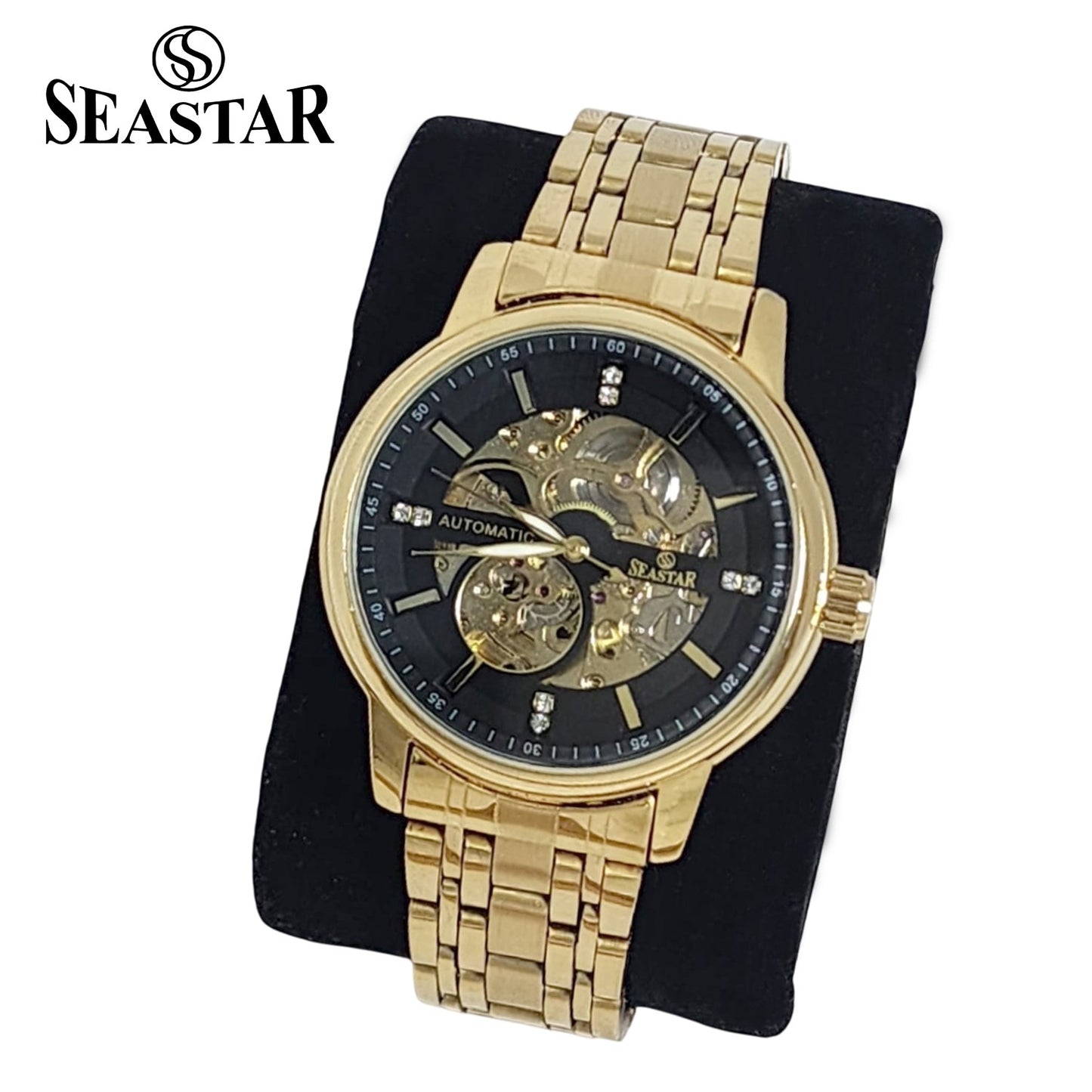 SEASTAR 8777 Automatic Skeleton Stainless Steel Chain Men's Luxury Watch