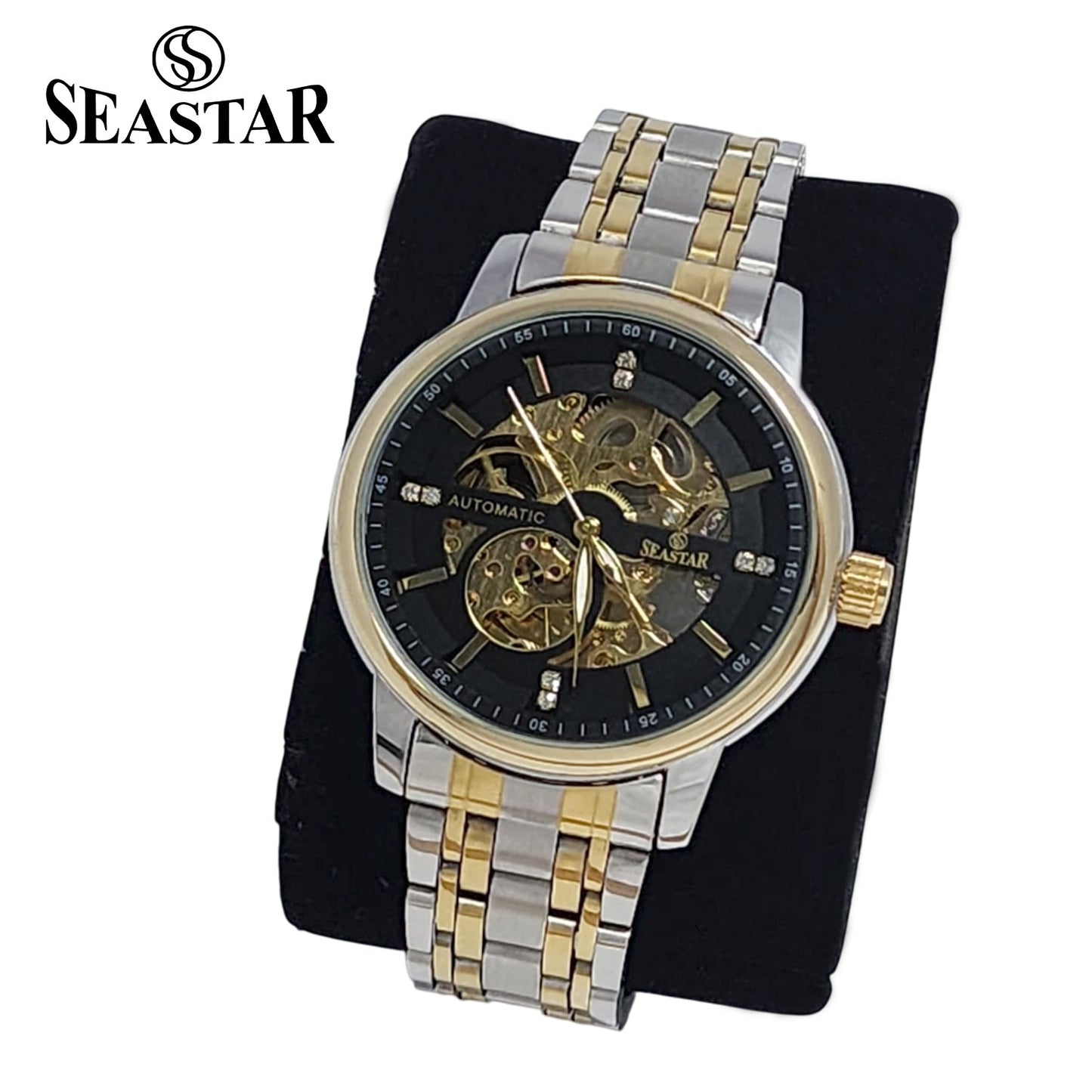 SEASTAR 8777 Automatic Skeleton Stainless Steel Chain Men's Luxury Watch