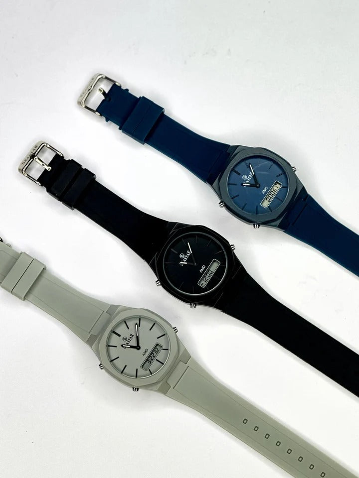 Seastar S1110 Dual-Display High-Grade Silicone Straps Men's Watch