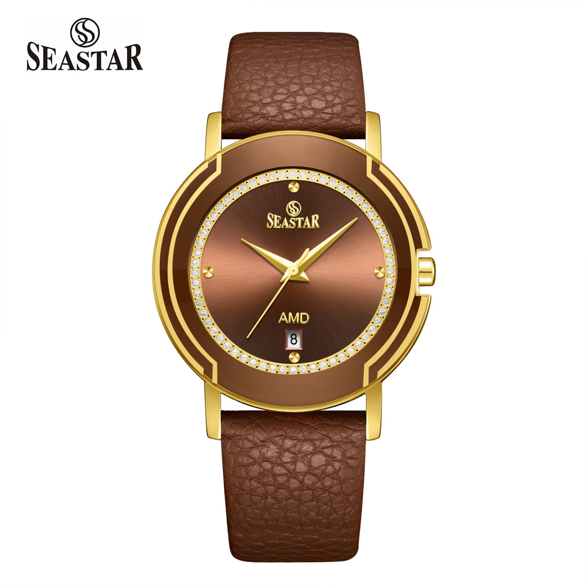 Seastar 2483M Leather Strap Elegant Analog Design Watch for Men - Seastar Watches-Seastar Watches-Seastar Men