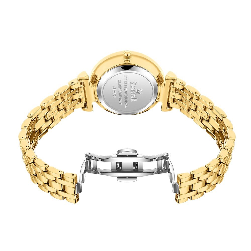 Seastar SS-2430L – Elegant Crystal Women’s Analog Watch - Seastar Watches-Stainless Steel-Seastar Women