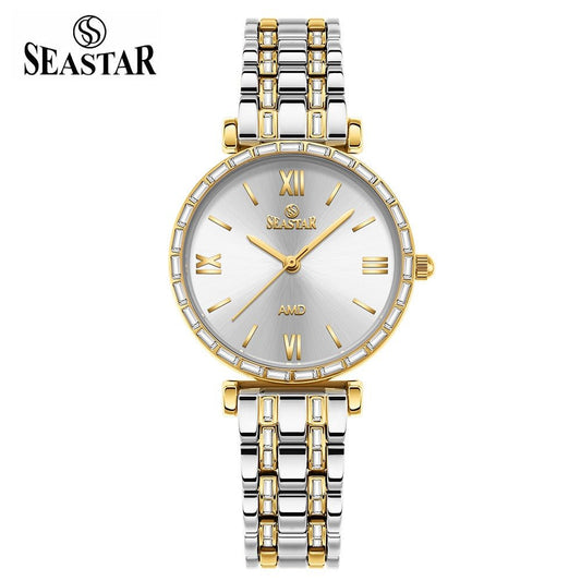 Seastar SS-2430L – Elegant Crystal Women’s Analog Watch - Seastar Watches-Stainless Steel-Seastar Women