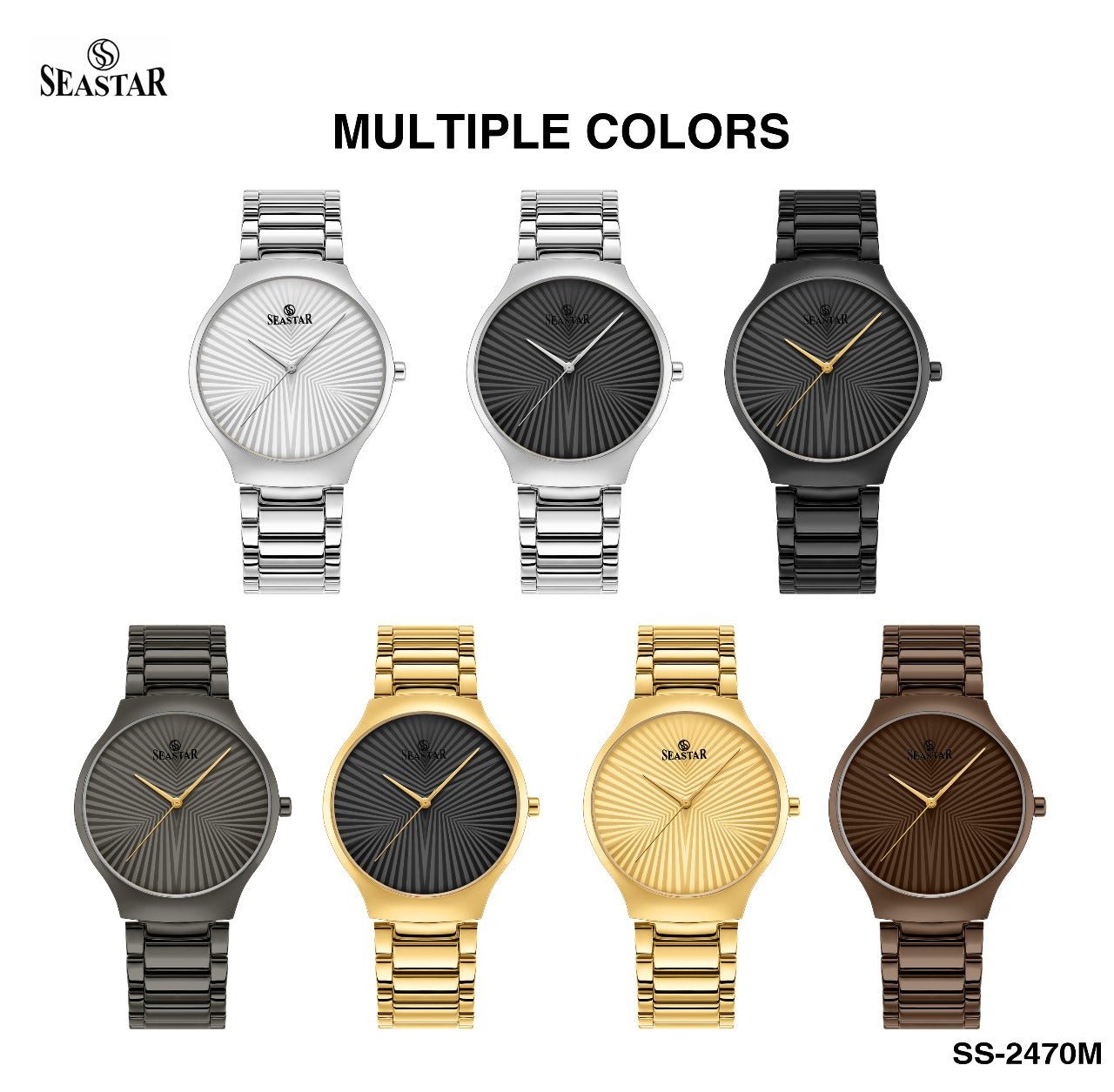 Seastar SS-2470M – Ultra Slim Stainless Steel Men's Watch - Seastar Watches-Stainless Steel-Seastar Women