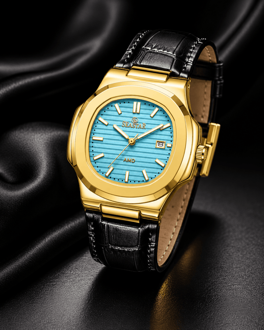 Seastar SS-9489 Men's Leather Strap Analog Watch - Seastar Watches-Leather-Seastar Men