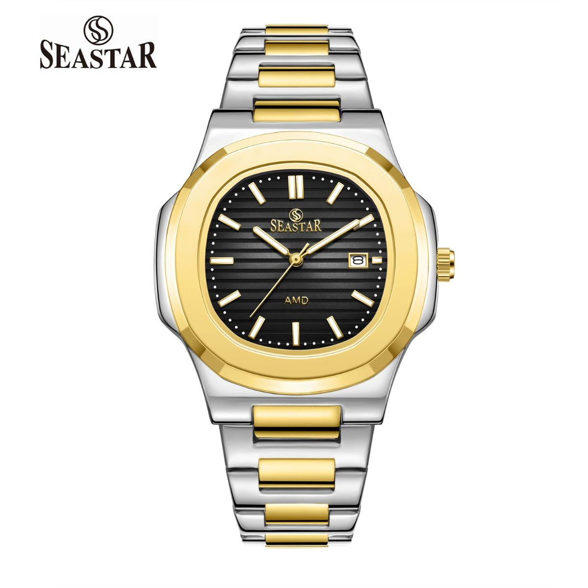 SEASTAR SS-9489 Men's Two Tone Stainless Steel Luxury Watch - Seastar Watches-Stainless Steel-Seastar Men