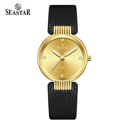 Seastar SS-2461L Vintage Round Ladies Watch | Petite Leather Strap Series