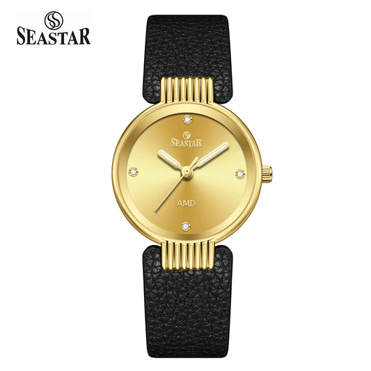 Seastar SS-2461L Vintage Round Ladies Watch | Petite Leather Strap Series